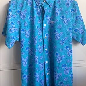 DIXXON Blue and Purple Tropical Men's Shirt